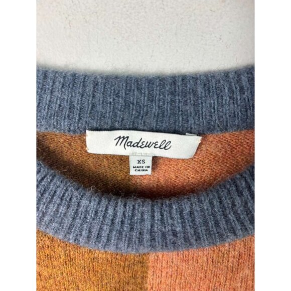 Madewell Westlake Women’s Colorblock Sweater Brown Pink Crewneck Cozy Size XS/S - Picture 10 of 10